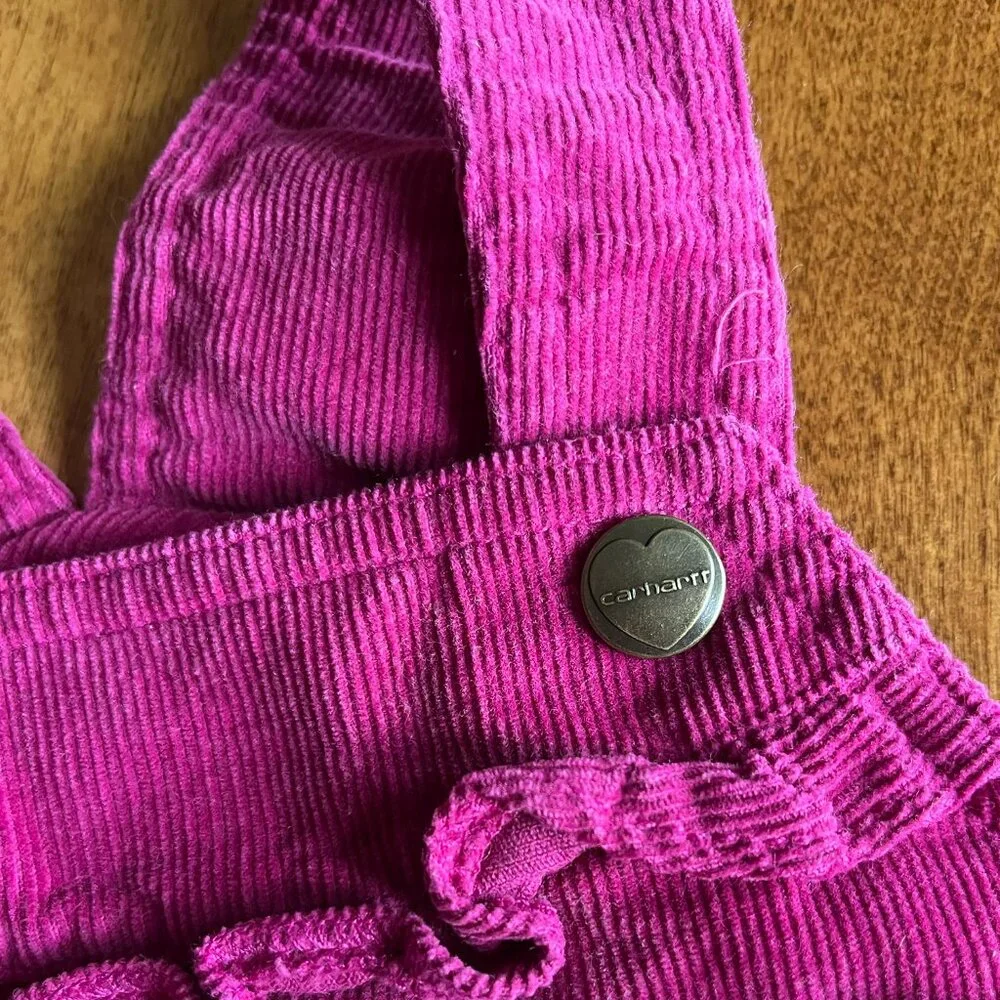 Carhartt magenta corduroy overalls 12m